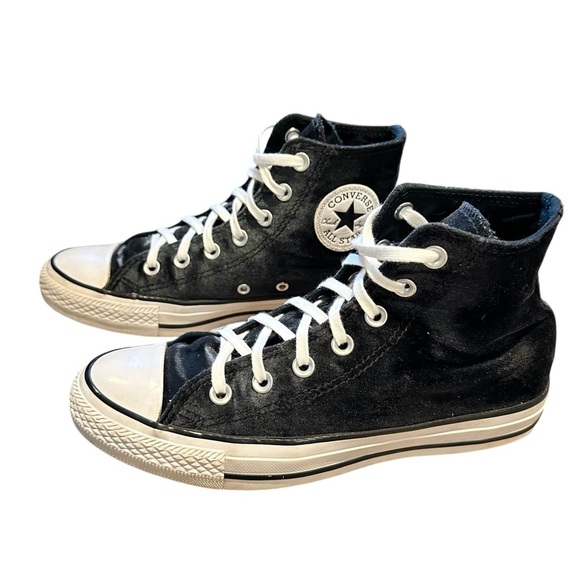 CONVERSE Retro Velvet Chuck 70 Beyond Hi Top in black / white - Picture 2 of 8